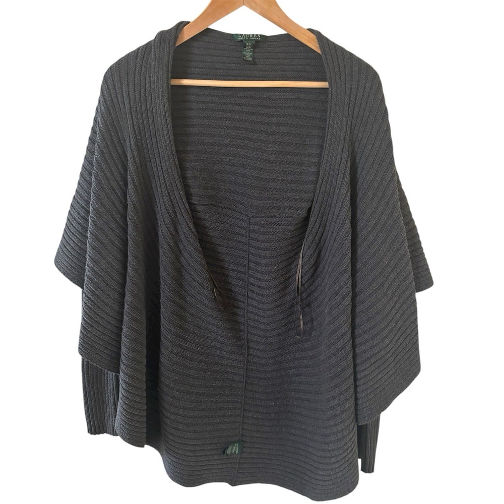 Lauren Ralph Lauren Open‎ Cardigan Sweater Size Small-Med Asymmetrical Oversized